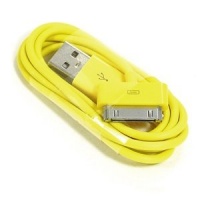 COSMOS ® Yellow 3 feet USB Charge and Sync Data Cable for iPod touch itouch / Nano / iPhone 4 4s 3 3Gs/ iPad, FITS IPHONE 4 BUMPER AND ALL OTHER CASES + Free Cosmos Cable Tie