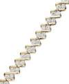 Exquisite shape and plenty of sparkle! Surprise her with this stunning tennis bracelet. A chic diagonal design with sparkling round-cut diamonds (1 ct. t.w.) will make quite the impact. Crafted in 10k gold. Approximate length: 7-1/2 inches.