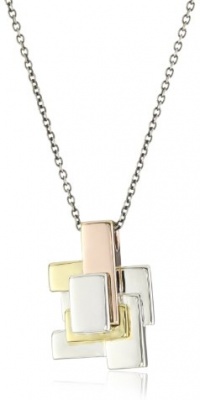 Elizabeth and James Architecture Silver Tri-Color Pendant Necklace, 16-18