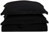 Clara Clark 1500 Series Duvet Cover Full Queen Size, Black