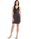 Michael Stars Women's Sloane Sleeveless Drape Neck Dress with Tulip Skirt, Storm, Medium