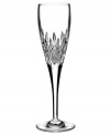 Waterford crystal is made even more radiant with the complex cuts of Monique Lhuillier's Arianne stemware. A sleek silhouette is rooted in a simply luminous and substantial base for a flute that's beautifully balanced.