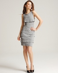 Make a fierce statement in this arresting tiered jersey tank dress from Laundry by Shelli Segal.