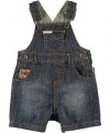 Guess Farmhand Overall Shorts (Sizes 12M - 24M) - medium stone, 18 months