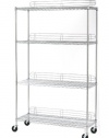 Seville Classics SHE18487 18-Inch by 48-Inch by 72-Inch Shelving System with Wheels, Chrome