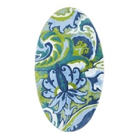 A large paisley floral design in soft shades of blue and green, crafted in plush, super soft cotton.