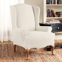 Sure Fit 171126256S_IVY Stretch Links Wing Chair Slipcover, Ivory