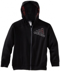 Adidas Boys 8-20 Youth Interception Hoodie, Black/Infrared, Medium