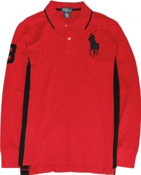 Ralph Lauren Boy's Big Pony Mesh Long Sleeved Polo (XL (18/20), Red)