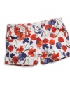 GUESS Kids Girls Big Girl Floral Printed Denim Shorts, WHITE (7)