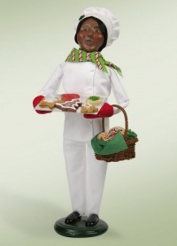 African American Chef Baking Christmas Cookies Figurine