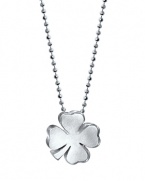 Charm them with this sterling silver pendant from Alex Woo. If little, it's delicate four-leaf clover lends a little luck to every look.