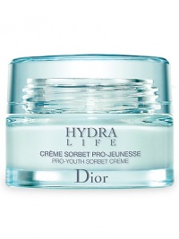 This ultra-light and refreshing sorbet treatment melts upon contact to instantly hydrate the deepest layers of the skin. Hydra Life Pro-Youth Sorbet Crème provides instant and refreshing hydration, stimulates water circulation between skin layers, evens out the complexion and leaves a luminous effect to the skin. 1.7 oz. 