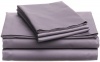 Pinzon Hemstitch 400-Thread-Count Egyptian Cotton Sateen Queen Sheet Set, Plum