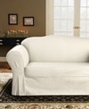 Sure Fit Logan 1-Piece Ties Sofa Slipcover, Chocolate