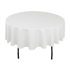 90 in. Round Polyester Tablecloth White