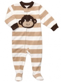 Carter's Monkey Tan Stripe Footie Pajamas