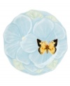 Fresh from the garden with a soft petal edge, this pale blue flower canapé plate plays host to a golden butterfly ¿ and your favorite savory treats. Mix and match with Butterfly Meadow dinnerware.