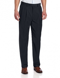 Louis Raphael Men's Column Weave Pleated With Hidden Extension Waistband Pant