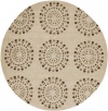 Area Rug 8x8 Round Contemporary Cream-Brown Color - Surya Bombay Rug from RugPal