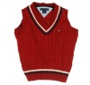 Boy's Tommy Hilfiger Cable Sweater Vest Red XL