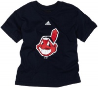 MLB Cleveland Indians Boy's Team Logo Short Sleeve Tee, Dark Navy, Small