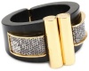 KARA by Kara Ross Resin Deco, Ebony Resin and Gold with Ring Lizard Cuff Bracelet