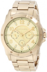 Vince Camuto Women's VC/5042CHGB Round Gold-Tone Multi-Function Bracelet Watch