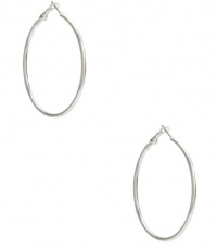 G by GUESS Silver-Tone Hoop Earrings, SILVER