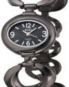 XOXO Women's XO5207 Black Dial Gun Metal Open Link Bracelet Watch