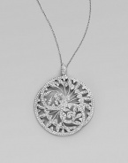 EXCLUSIVELY AT SAKS. A lyrical vine design, delineated in pavé Swarovski crystals, creates this radiant pendant, on a delicate chain. Crystals Rhodium plated Chain length, about 16 with 2 extender Pendant diameter, about 1¾ Lobster clasp Imported