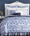 Lauren Ralph Lauren Palm Harbor Octagonal Duvet Cover, Full/Queen Blue/White