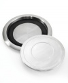 Now that's service. The answer to entertaining, KitchenTrend's collection of stainless steel serving platters uses an oil-filled disk to heat or chill food for up to one hour. Simply place the TemperDisk in the oven or freezer prior to using then place one of the serving plates on the insulating ring and outer tray for an instant solution to creating sensational dishes.