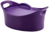 Rachael Ray Stoneware 4-Quart Covered Bubble and Brown Casseroval Casserole, Purple