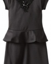 Ruby Rox Kids Girls 7-16 Ponte Peplum Dress, Black, 16