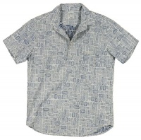 Lucky Brand Men's Summer Swell Print Popover Shirt (Blue/Natural)