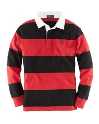 Our classic striped rugby is the utmost in laid-back preppy style, and is cut for a comfortable fit in lightweight utility jersey.