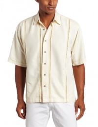 Cubavera Men's Short Sleeve Shirt with Inset Panels