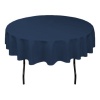 70 in. Round Polyester Tablecloth Navy Blue