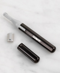 Trim tough-to-reach hairs with the convenient 2-in-1 personal trimmer. Features a two-blade system, including a wide blade for trimming facial hair, that gives you the versatility you need. Compact size perfect for travel. Battery operated. Limited two-year warranty.