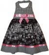 Blueberi Boulevard Girls Dress, Little Girls Nyc Fun Halter Dress, White, Size: 24 Months