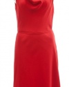 DKNY Red Luxe Crepe Sleeveless Cowl Neck A-Line Dress 8