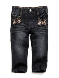 GUESS Kids Girls Toddler Daredevil Skinny Jeans, DARK STONEWASH (18M)