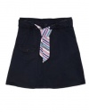 U.S. Polo Assn. Girls (4-16) School Uniform Belted Skort - Navy