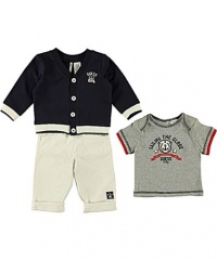 Guess Sailing, Anyone? 3-Piece Outfit (Sizes 0M - 9M) - navy, 3 - 6 months