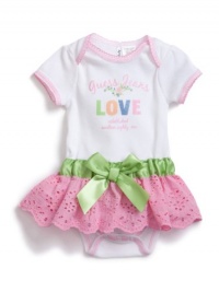 GUESS Romper with Eyelet Skirt, PINK (6/9M)