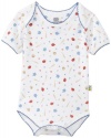 Noa Lily Baby-Boys Newborn Baseball Print Short Sleeve Bodysuit, Blue Multi-Colored, 3 Months