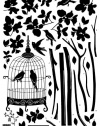 Nursery Easy Apply Wall Sticker Decorations - Parisian Spring Bird in Tree Silhouette