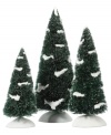 Plant a few pine trees in your Department 56 village to paint a complete holiday picture. Thick clumps of snow add seasonal cheer.