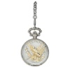 FMD Silver Dial Brass Flag and Eagle Pocket Watch ZRT15009F9